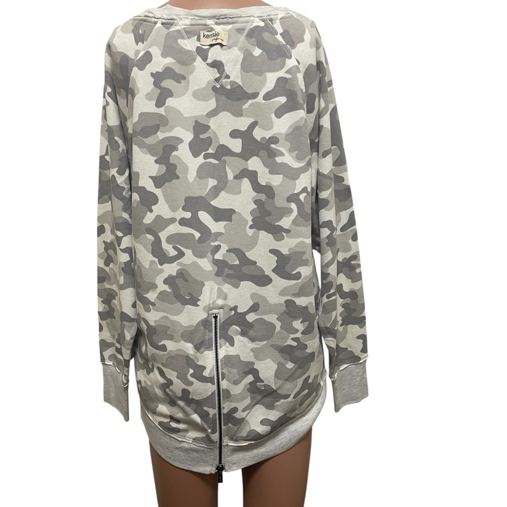 KENSIE PERFORMANCE SWEATSHIRT CAMO-PRINT PULLOVER WOMEN BACK ZIPPER SIZE MEDIUM - Picture 6 of 16